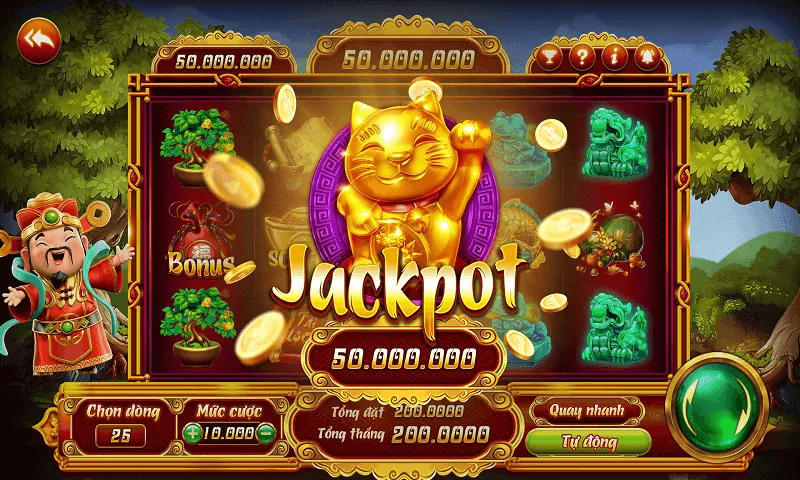 Hình ảnh máy đánh bạc (slot game) với biểu tượng jackpot